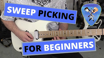 3 Easy Sweep Picking Arpeggios for Beginners Using Only 2 Strings. Major, Minor, Diminshed