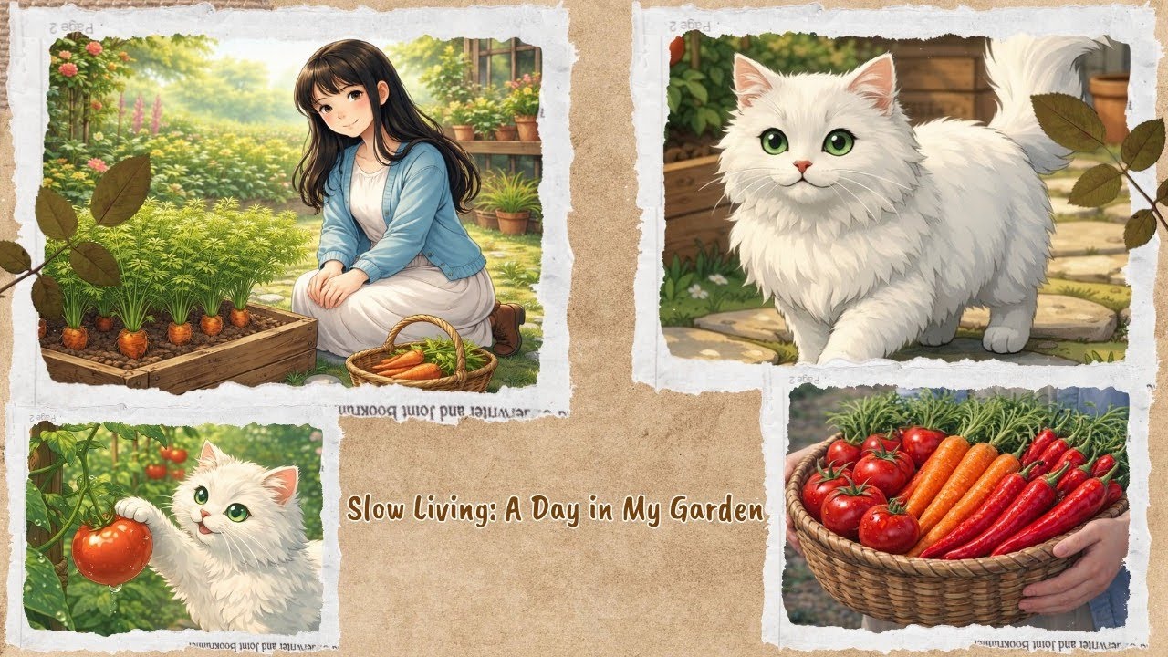 The Art of Slow Living: Cozy Day in My Garden | Ghibli Style Animated ...