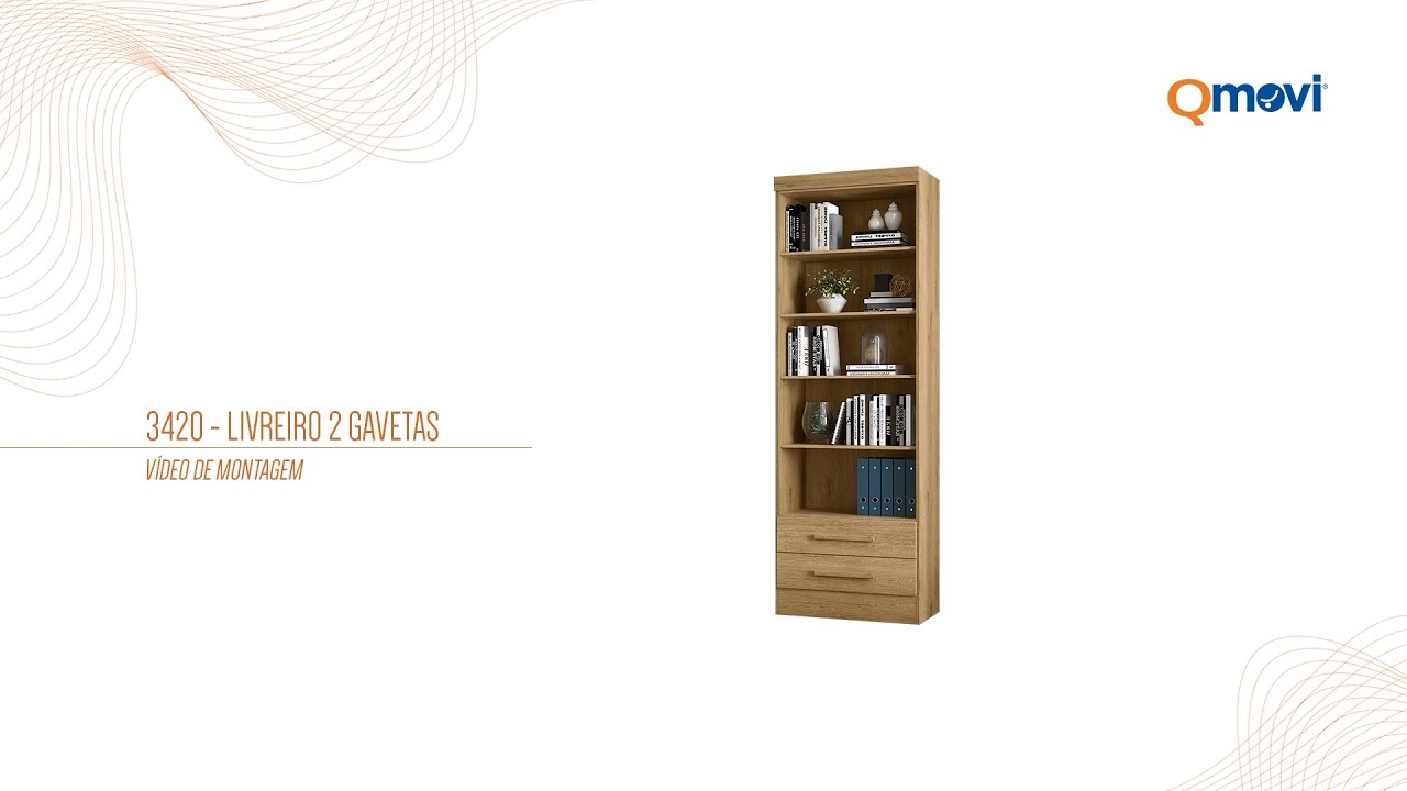 Qmovi | 3420 - Livreiro 2 Gavetas | Montagem de Produto