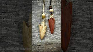 Ash and padauk arrowhead necklaces woodpendant woodcarving