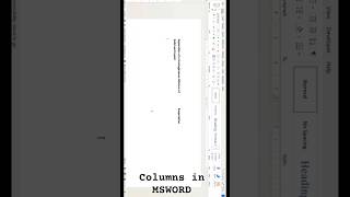 Create columns to write in MSWORD... #shorts #nonfollowers #public #tutorial #msword