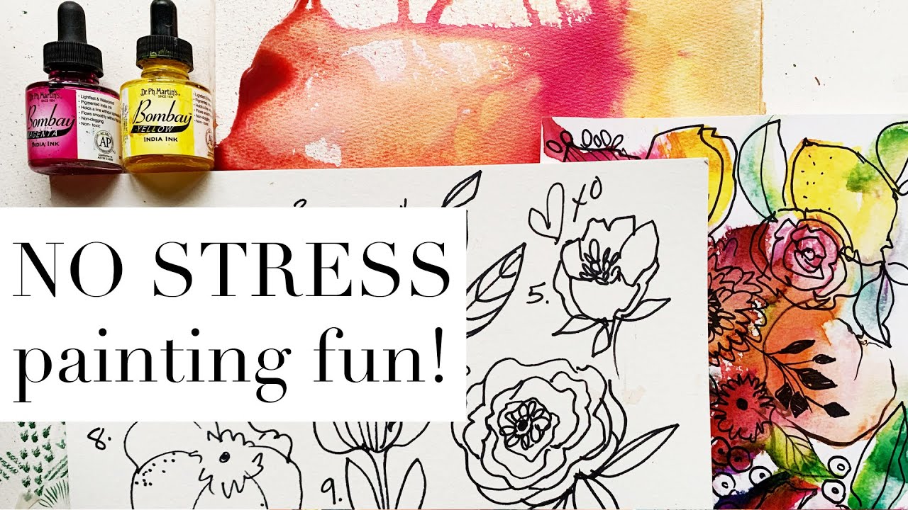 How to Paint Loose Watercolor- A Reverse Coloring Adventure - YouTube