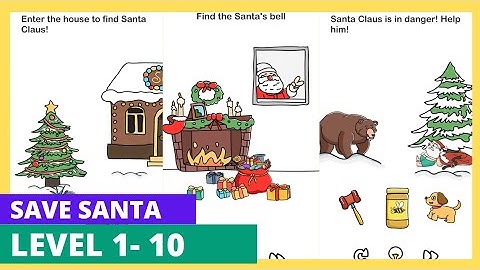 Brain out Save Santa Level 1 - 10 || Gameworms YT ||