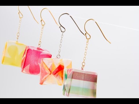 Diy マニキュアと折り紙で作る簡単 折り紙ピアス がかわいい Easy Origami Earrings To Make In Manicure And Origami Youtube