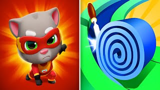 Talking Tom Hero Dash Vs Spiral Roll  - Gameplay Speed Battle - Tom Vs all Bosses Gameplay screenshot 3
