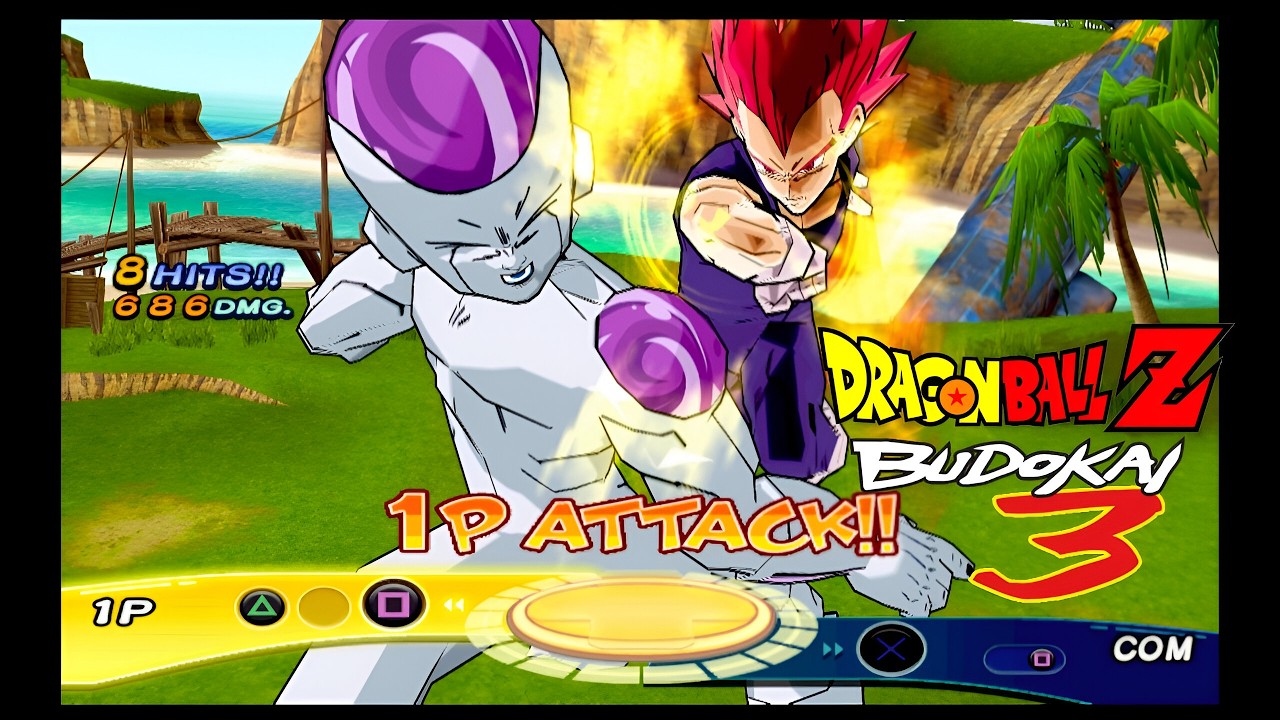 VEGETA BLUE VS FREEZA DOURADO  Dragon Ball Z Budokai 3  4K