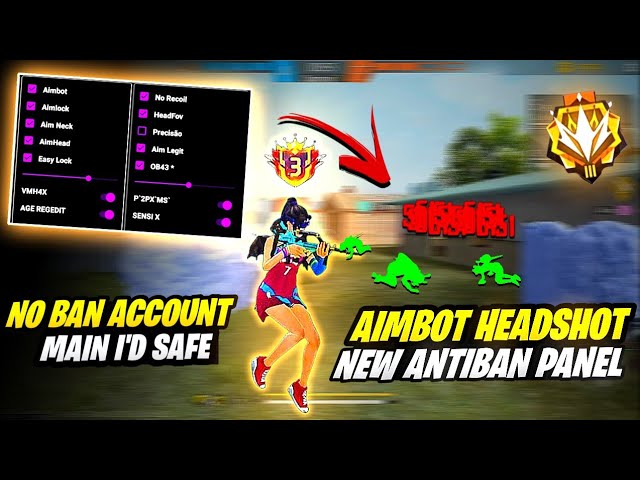 Free Fire Max + FF 🔥 Antiban Panel Main I'd Safe ✅  Auto Headshot injector | New Update Injector class=