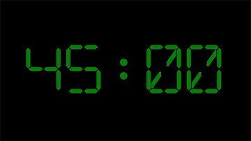 45 Minutes Digital Timer - Green on Black Background with Alarm