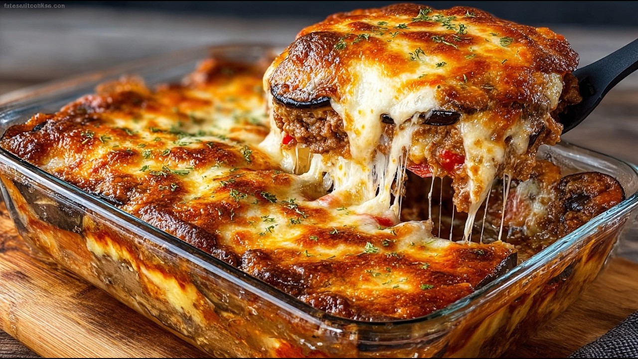 Auberginen, wie du sie noch nie gegessen hast! Auberginenauflauf mit Hackfleisch und Käse!