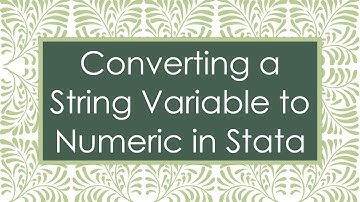 Converting a String Variable to Numeric in Stata