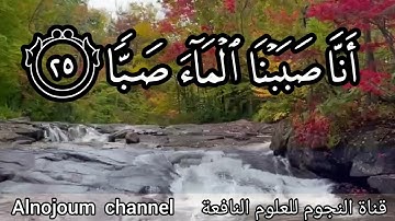 سورة عبس مكتوبة - بصوت القارئ الشيخ عبدالقادر كريمي كلداري - Al Nojoum Channel