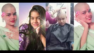 Beautiful Indian Girl Head Shave Hair donated for cancer patients 2 full head shave
