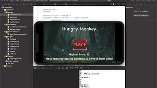 iPhone 2D Game using SpriteKit || Swift Project || Hungry Monkey iOS screenshot 5