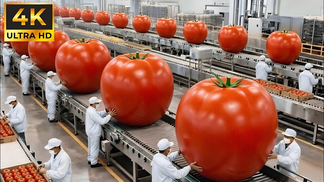 From Fresh Tomatoes to Powder – Amazing Factory Process 🍅