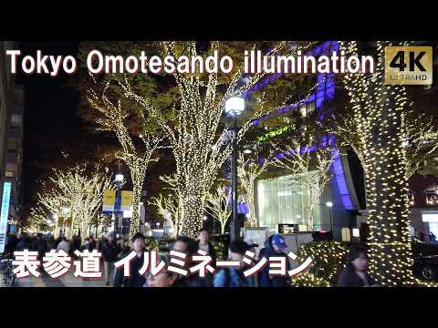 表参道 フェンディ イルミネーション 2024 目黒蓮登場の点灯式で大混雑！原宿 Tokyo,Omotesando,Harajuku Fendi Christmas illumination