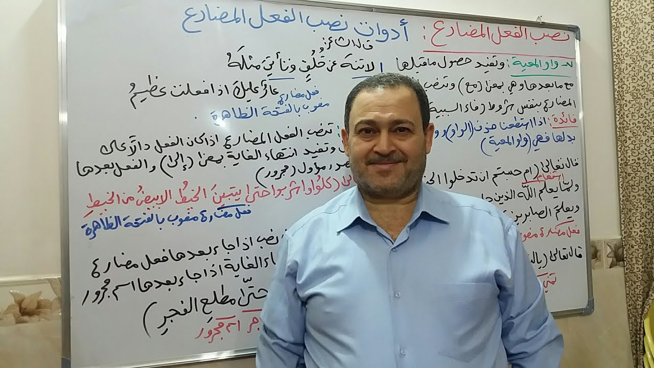 نصب الفعل المضارع /الصف الرابع (العلمي والادبي)ج١ الكورس الاول الاستاذ اسامة الانصاري