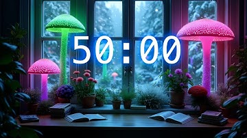 50 Minute Timer | Relaxing Music | Conservatory Fantastic Snow Timer