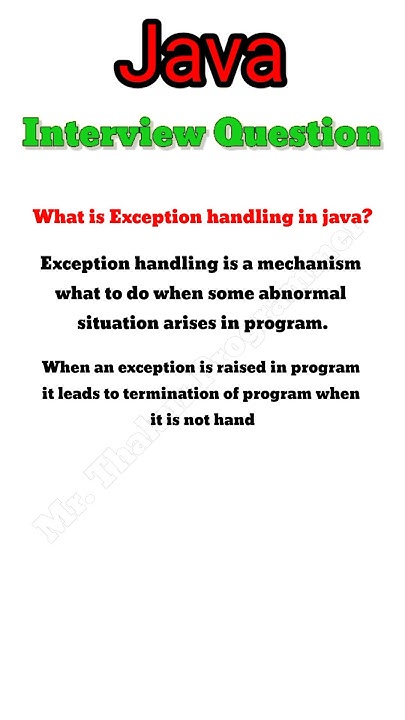 What is Exception handling in java. || Java Interview Questions #shorts ...