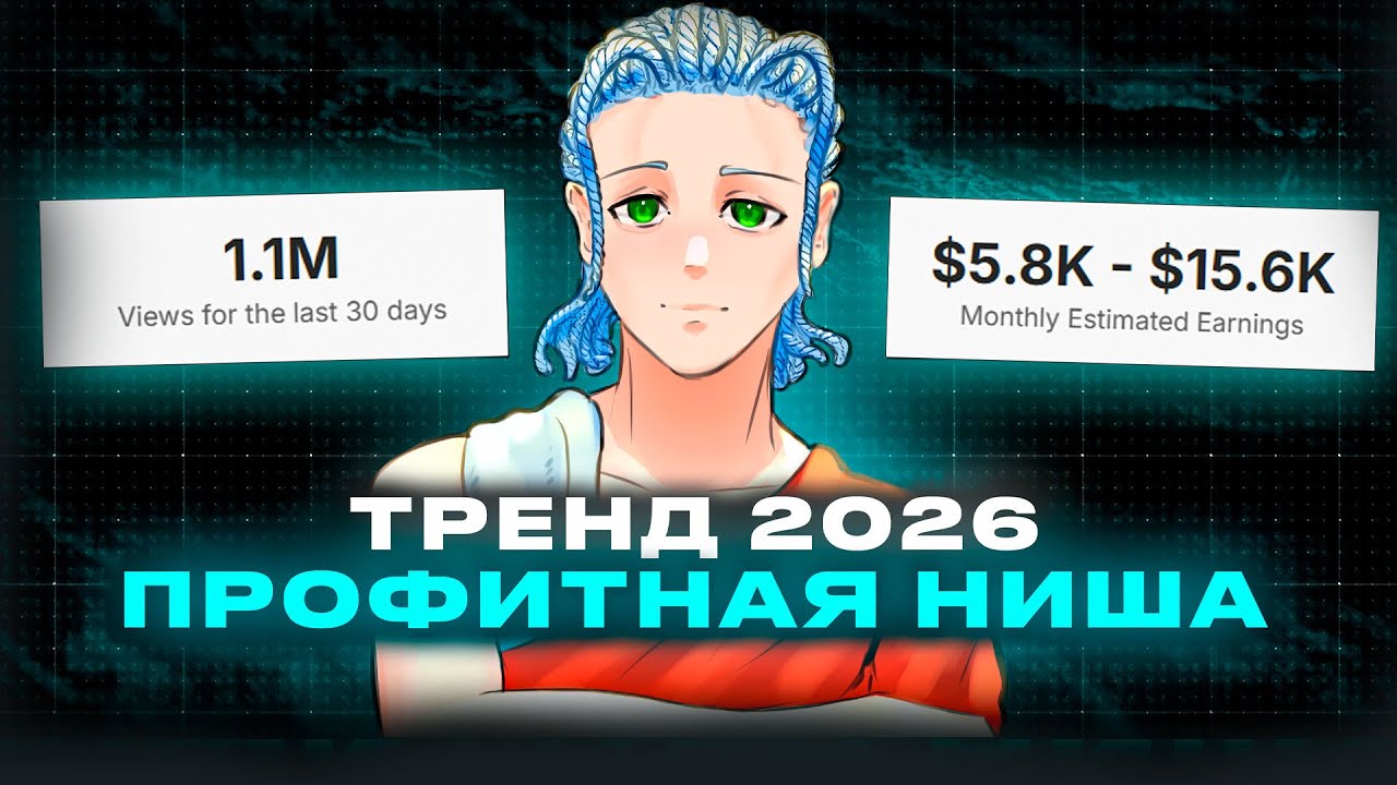 НОВАЯ ВЗЛЕТАЮЩАЯ AI НИША с монетизацией 5-10к$ в месяц заработок на YouTube 2026