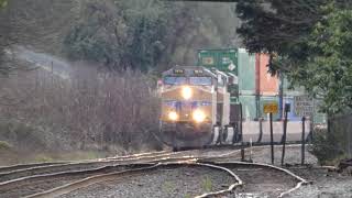 (Northbound) UP Priority Z-Intermodal Train passes through the South 19TH Street Railroad Crossing.