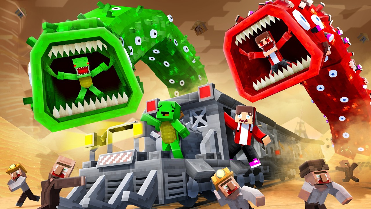 JJ & Mikey TRAIN EATERS vs Security Train - Maizen Minecraft Animation
