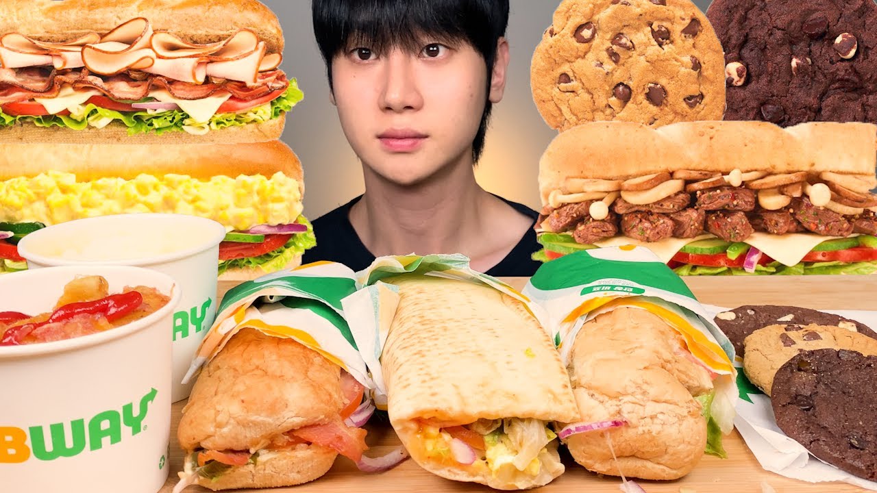 서브웨이 특집~ 안창비프&머쉬룸, 에그마요, 서브웨이클럽 & 웨지감자, 콘스프, 초코칩 쿠키 샌드위치 먹방 ASMR Subway Sandwich MUKBANG