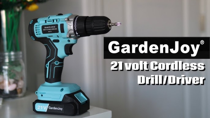 GardenJoy Cordless Power Drill Set: 12V Electric Drill with Battery and  Charger, 2 Variable Speed, 24+1 Torque Setting, 3/8-Inch Keyless Chuck