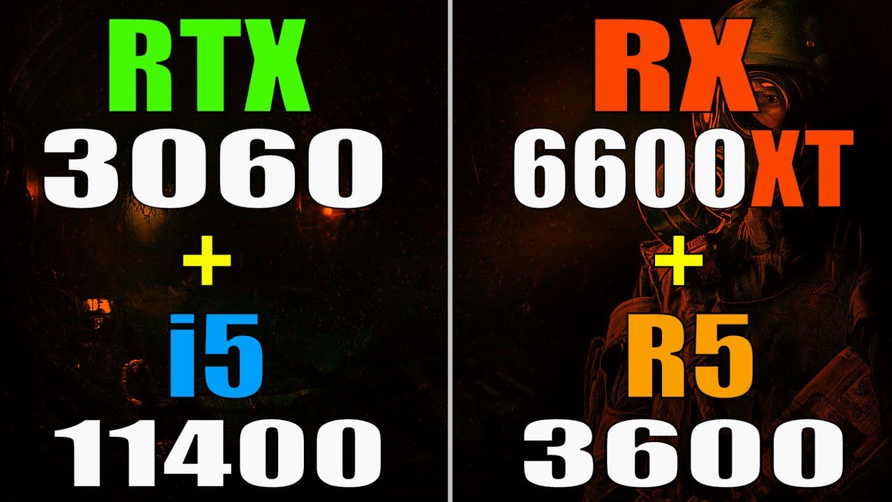RX 6600XT + RYZEN 5 3600 vs RTX 3060 + INTEL i5 11400 || PC GAMES