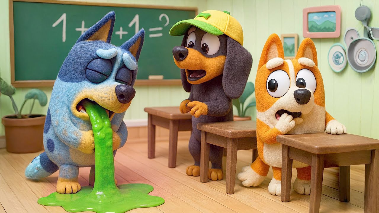 Боже мой! У Блюи пищевое отравление — забавная анимация Блюи — забавная анимация Бинго