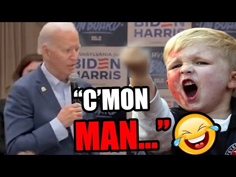 Joe Biden gets FLIPPED OFF by kids while campaigning lol