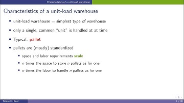 Layout of a Unit-load Warehouse I: 01 Unit Load Warehouse