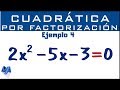 Ecuación cuadrática por factorización | Ejemplo 4