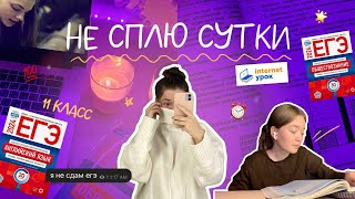 study vlog // учусь всю ночь, егэ, домашнее обучение ♡