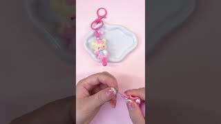 Handmade bubble girl doll keychain in pink 🎀#HandmadeKeychain #DollCharm #KawaiiCraft #diycrafts