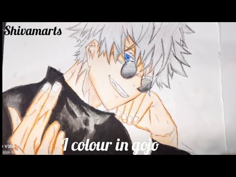 I colour in gojo drawing 🥶🔥 (Gojo Shatru) #trending #viralvideo #gojo