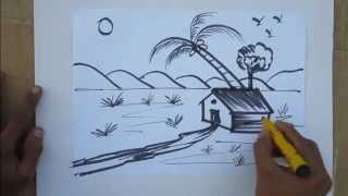 nature drawing easy draw simple drawn basic pencil