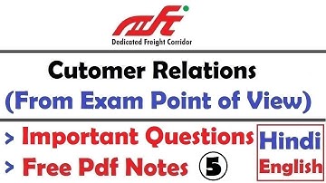 DFCCIL Customer Relations Important Questions Part-5