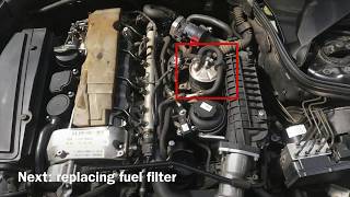 DIY easy Mercedes service! Changing oil, fuelfilter, airfilter,.. Mercedes C class