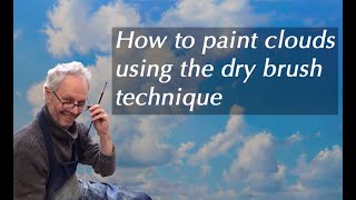 Painting clouds using the dry brush technique