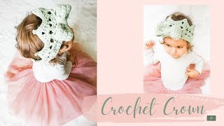 CROCHET CROWN (with optional bow) for babies, toddlers, kids - size newborn & up - Beginner Friendly