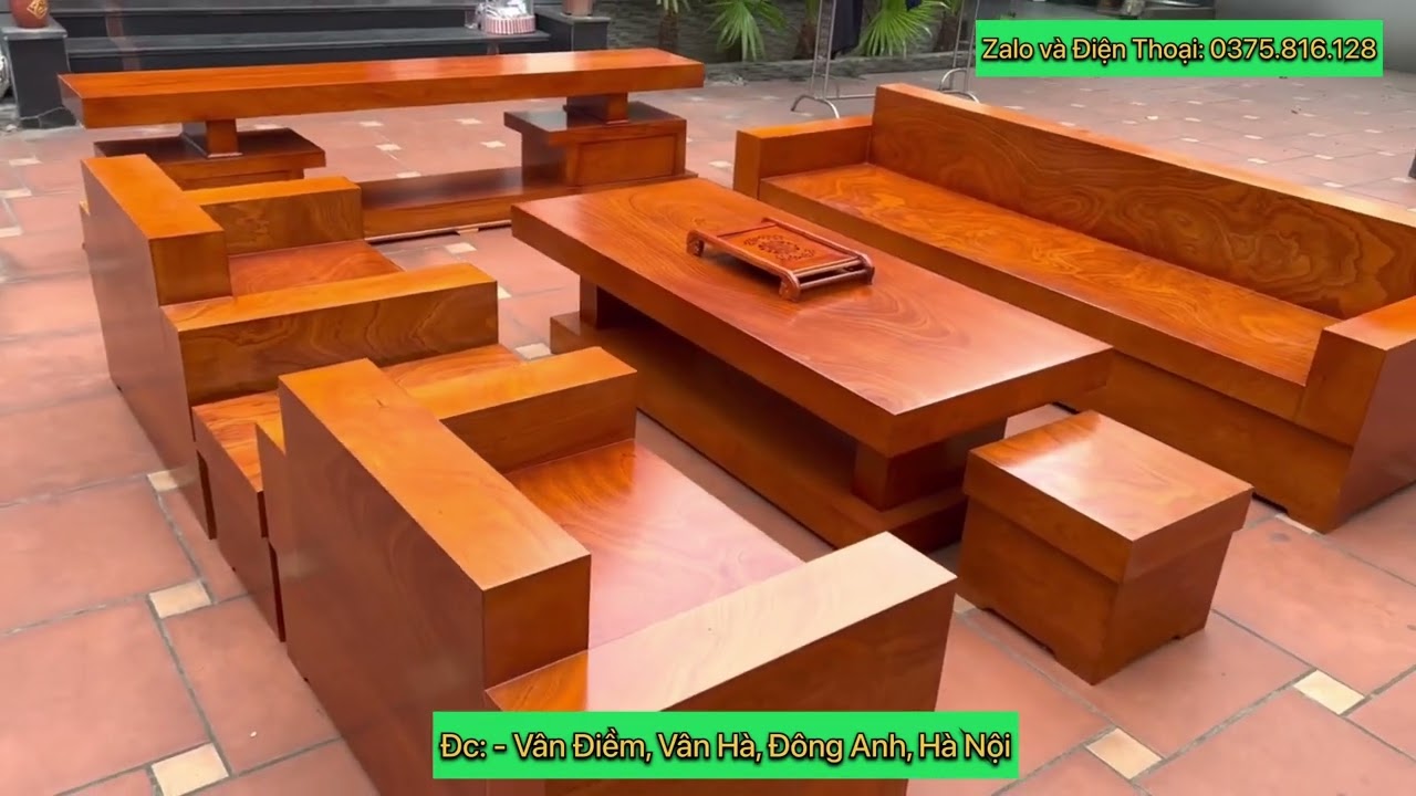 2 Mẫu Bàn Ghế Sofa Gỗ Hương Đá 15tr HOT Nhất Hiện Nay