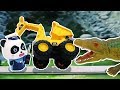 ワニと恐竜が襲ってきたよ！ロボカーポリー 出動！❤トイバス（ToyBus) キッズ おもちゃアニメ