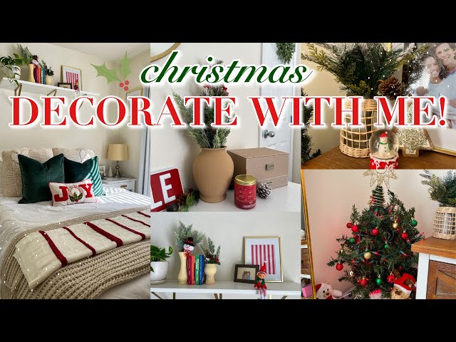 NEW CHRISTMAS DECORATE WITH ME 2022! | Christmas bedroom decor ideas!