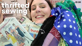 Buying Fabric and Patterns from the Thrift Store | Haul
