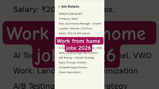 Sleek Remote Job 2026 | eCommerce Manager Growth Vacancy | Work From Home Job | Apply via LinkedIn