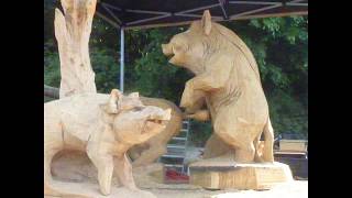 BLOCKHAUSEN: Huskycup 2017 (Kettensägenschnitzen, Chainsawcarving))