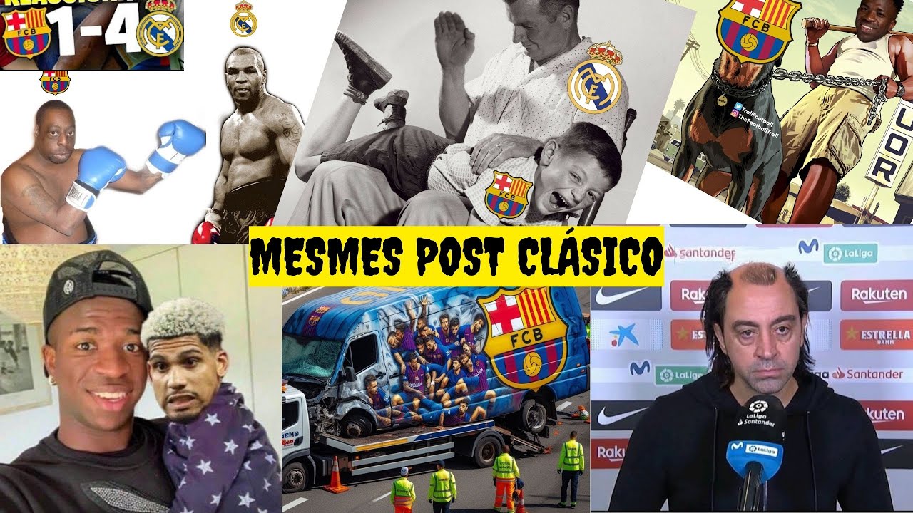 REACCIONANDO A LOS MEMES POST EL CLÁSICO (REAL MADRID 4 FC BARCELONA 1 ...