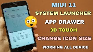 MIUI 11 System Launcher With App Drawer, 3D Touch & Change Icon Size | All Redmi Device Working screenshot 1