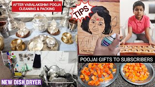 வரலக்ஷ்மி பூஜைக்கு பிறகு Cleaning|Kitchen Tips|Weekly Vegetables Online|Dish Drying Mat|Silver Items