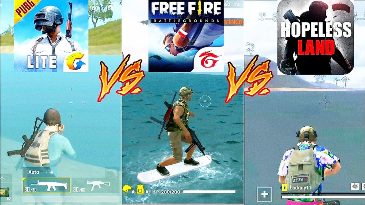 PUBG Mobile Lite VS Free Fire VS Hopeless Land - Which is Best for Low End  Device - 